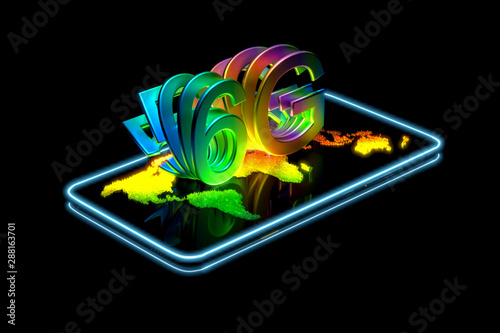 6G Is Already Coming, Get ready for 6G mobile networks - 3D illustration photo