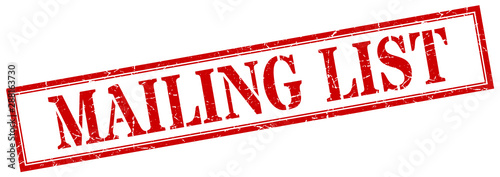 mailing list stamp. mailing list square grunge sign. mailing list