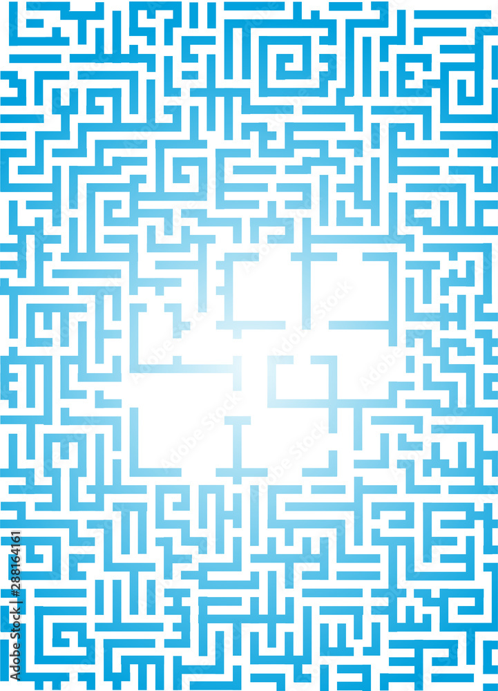 Blue maze pattern - house as a labyrinth - a symbol of difficulty in housekeeping - simple vector illustration Blue maze pattern - house as a labyrinth - a symbol of difficulty in housekeeping - simple vector illustration