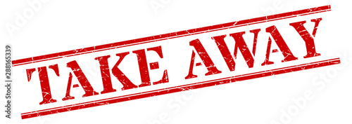 take away stamp. take away square grunge sign. take away