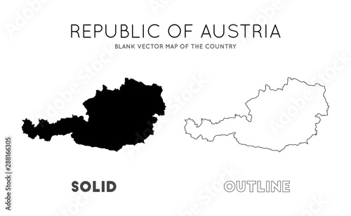 Austria map. Blank vector map of the Country. Borders of Austria for your infographic. Vector illustration.