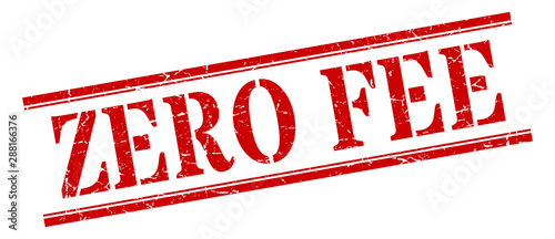 zero fee stamp. zero fee square grunge sign. zero fee