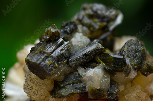 epidote mineral specimen stone rock gem quartz crystal