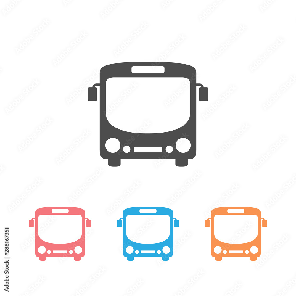 Bus icon set symbol on white. Vector illustration