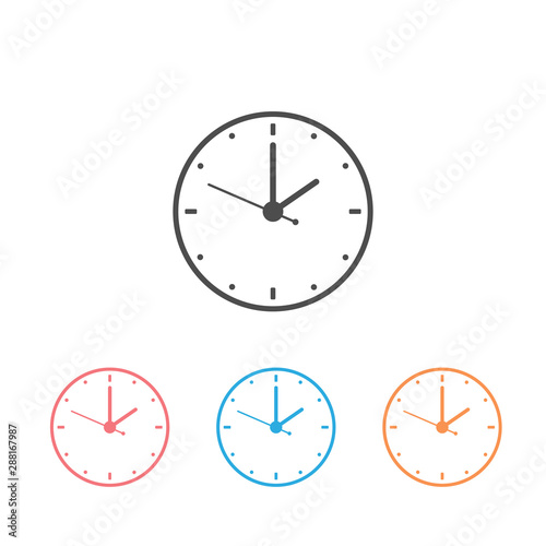 Free Download Clock icon set, time icon on white. Vector illustration - GFXLoad