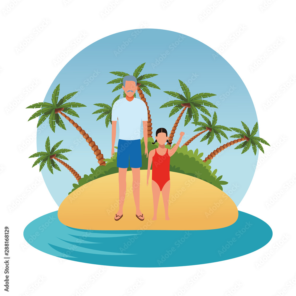 Obraz premium summer vacation cartoon