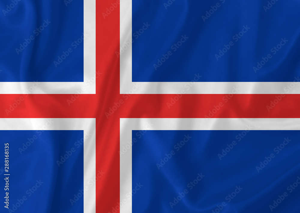Fototapeta premium Iceland waving flag