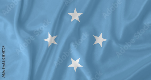 Micronesia waving flag