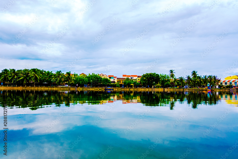 landscape with lake and forest