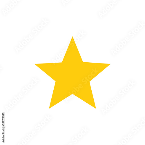 Yellow star icon on white. Vector illustration