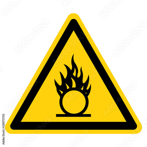 Beware Oxidizing Substance Symbol ,Vector Illustration, Isolate On White Background Label. EPS10
