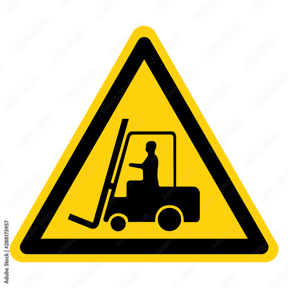 Beware Forklift Symbol Sign,Vector Illustration, Isolate On White Background Label. EPS10 Beware Forklift Symbol Sign,Vector Illustration, Isolate On White Background Label. EPS10