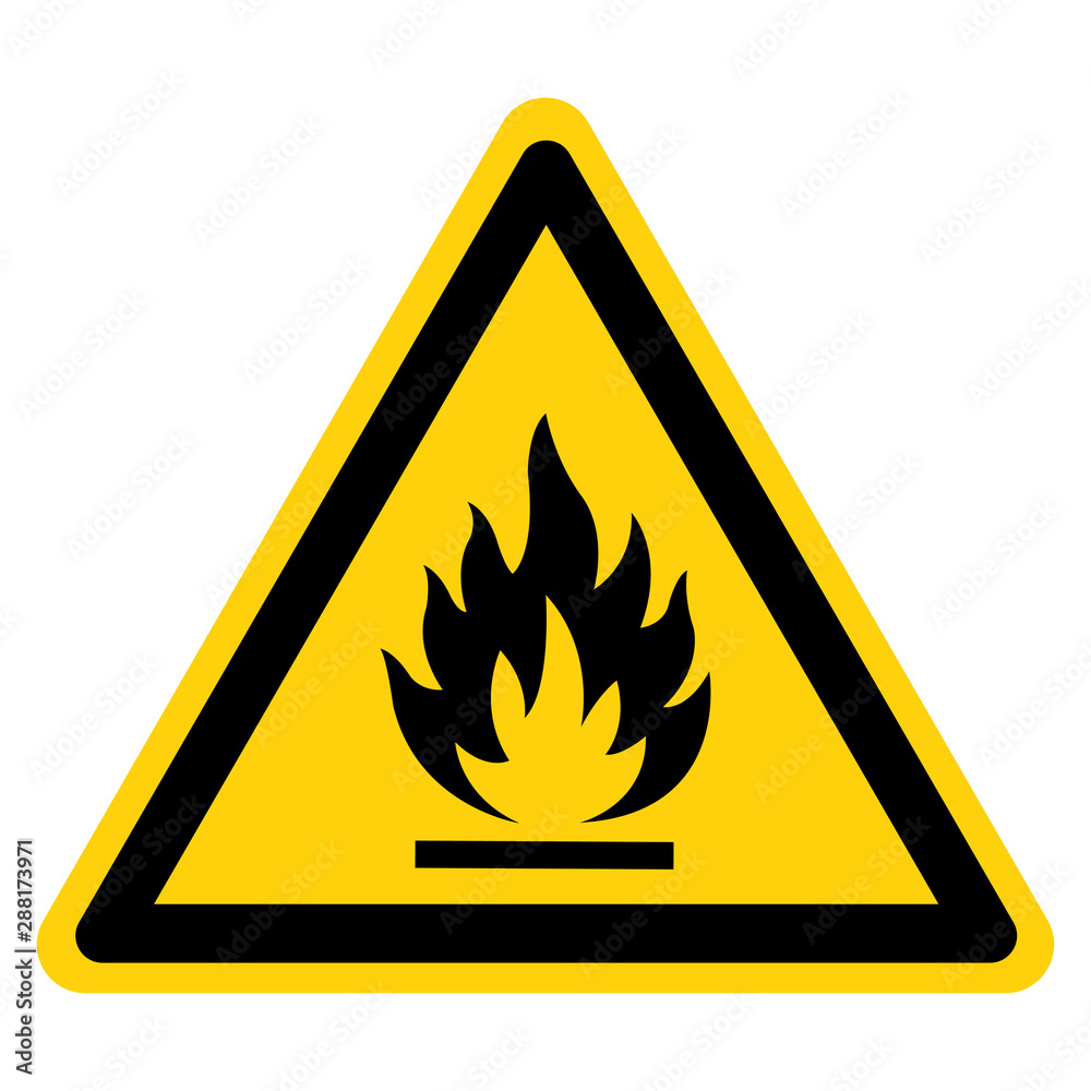 Beware Flammable Gas Symbol, Vector Illustration, Isolate On White Background Label. EPS10 Beware Flammable Gas Symbol, Vector Illustration, Isolate On White Background Label. EPS10