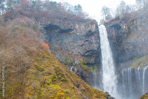 Kegon water Falls from Chuzenji lake in autumm season at Nikko, Japan.