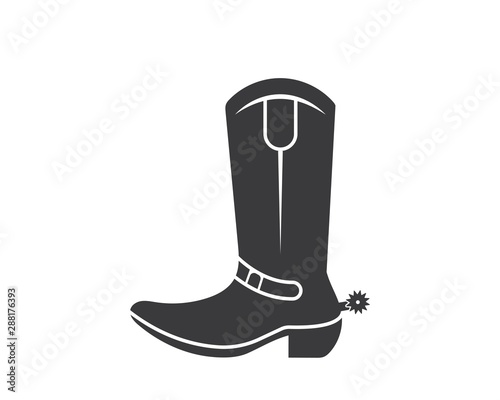 cowboy boot logo icon illustration vector design