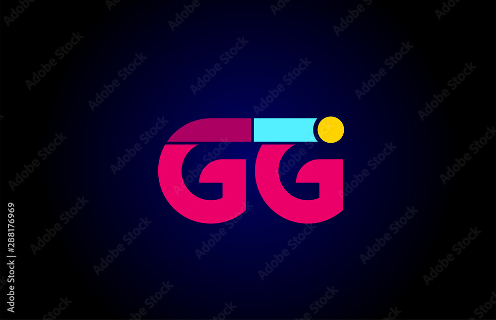 pink blue alphabet letter GG G G combination for company logo pink blue alphabet letter GG G G combination for company logo