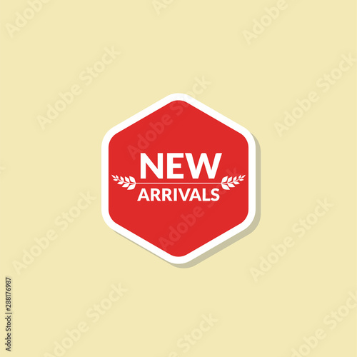 Stickers for New Arrival shop product tags, new labels or sale posters and banners vector sticker icons templates.  prefessional services for branding your company, market, and business. photo