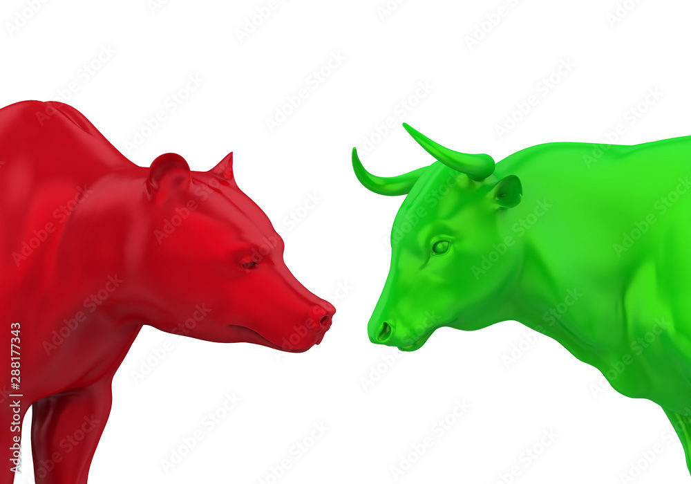 Bullish and Bearish Illustration Stock Illustration | Adobe Stock
