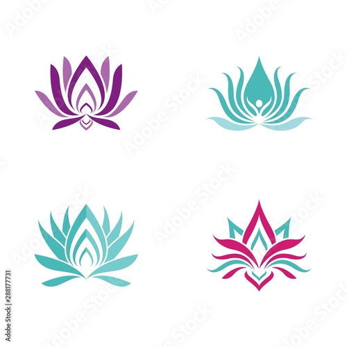 Beauty flowers logo template