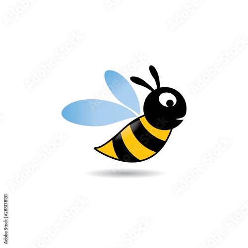 Bee logo vector icon illustration photo