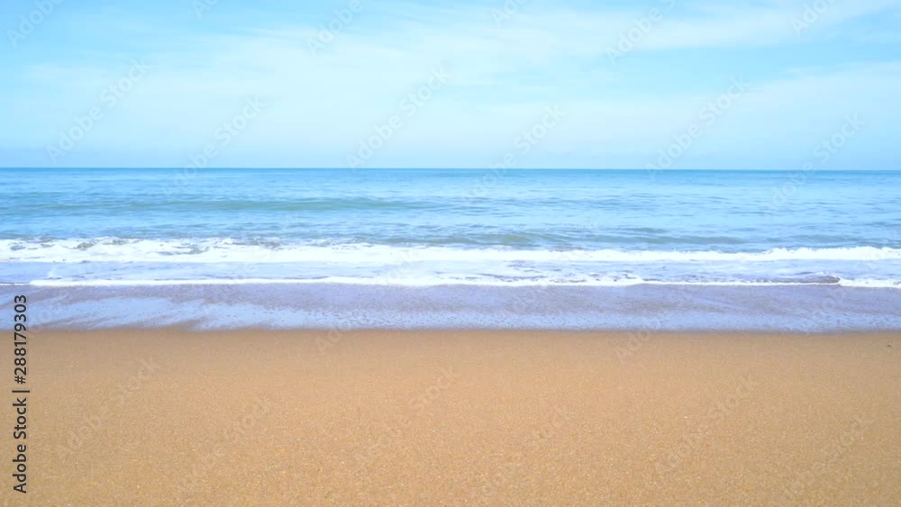 Wild big Phuket Thailand tropical island beach. Blue turquoise sea and white sand background. Beautiful vacation blue turquoise sea water. Andaman Ocean. Wild big Phuket Thailand tropical island beach. Blue turquoise sea and white sand background. Beautiful vacation blue turquoise sea water. Andaman Ocean.