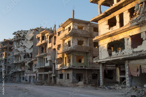 Obraz w ramie Destroyed Homs centre, Syria