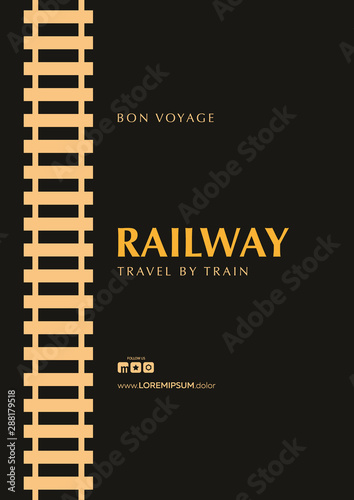 Minimalistic Railway Banner. Travel by City Train.
