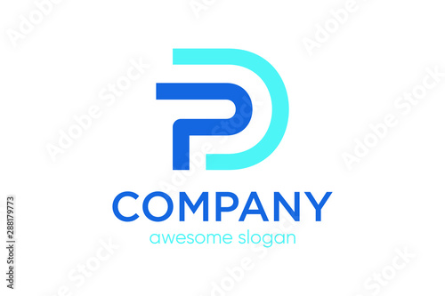 Free Download letter P and D abstract with health logo concept ready to use - GFXLoad