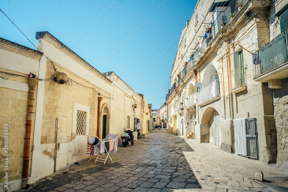 Street of the historic center of Matera Italy - European capital of culture 2019