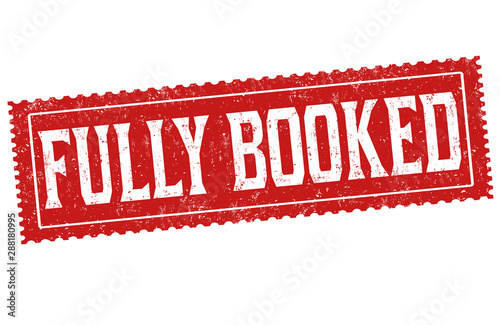 Fully booked sign or stamp