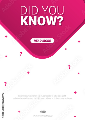 Did you know label. Banner or sticker with Interesting fact.