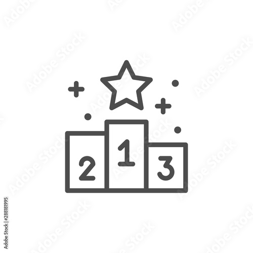 Sport podium line outline icon