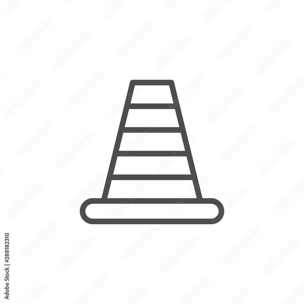 Traffic cone line outline icon Traffic cone line outline icon
