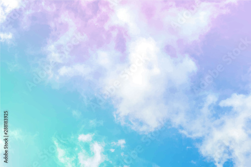 Vector abstract neon pastel background. Purple and teal blue sky, toned image