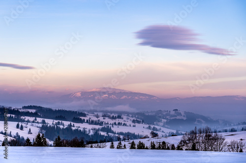 Zachód słońca w Tatrach