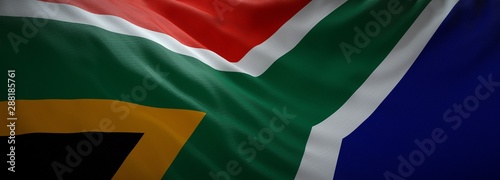 Official flag of South Africa. Web Banner.
