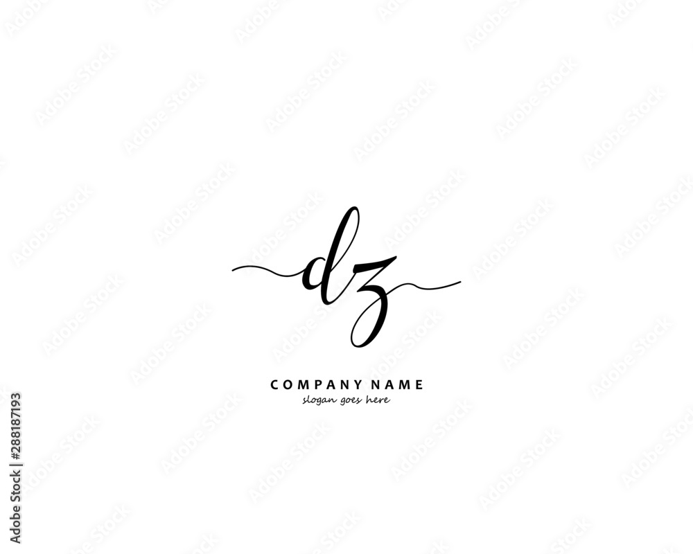 DZ Initial letter logo template vector	