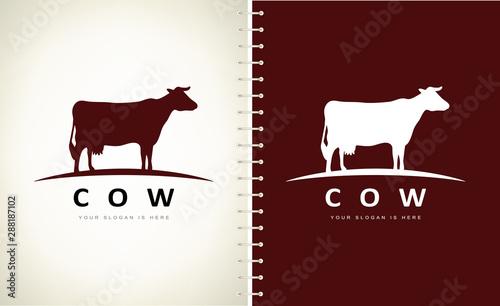 Cow logo vector. Animal design. Cattle logo.