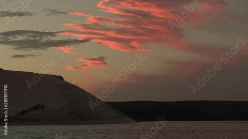 Sunset over lake