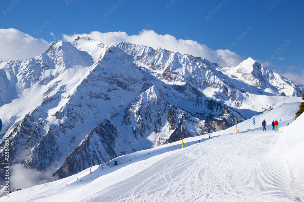 view of Mayrhofen ski resort in winter time, Austria view of Mayrhofen ski resort in winter time, Austria