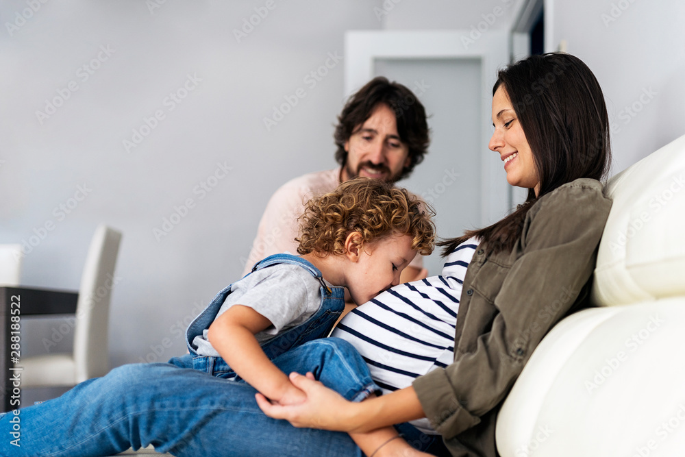 Adorable happy family having fun at home Adorable happy family having fun at home