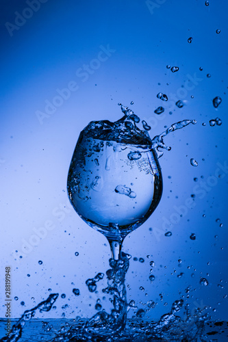 glass, drink, wine, alcohol, water, blue, wineglass, isolated, empty, liquid, beverage, clean, white, transparent, clear, crystal, bar, goblet, cold, celebration, drop, reflection, single, bocal, blac