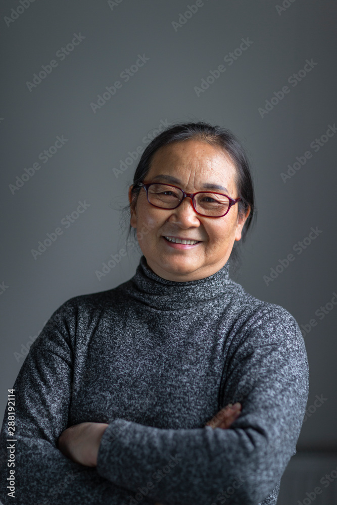 Portrait of senior asian woman indoor Portrait of senior asian woman indoor