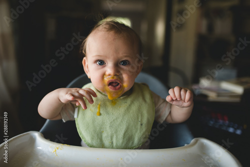 Baby food game face photo