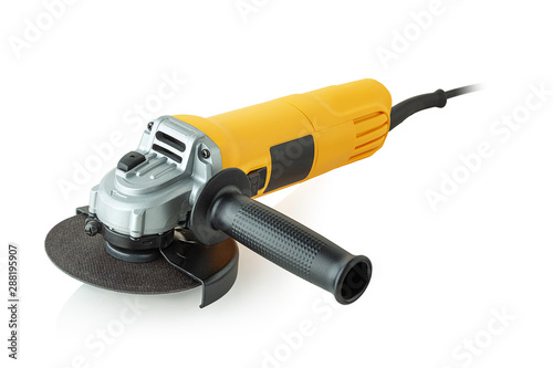 Angle grinder on white background