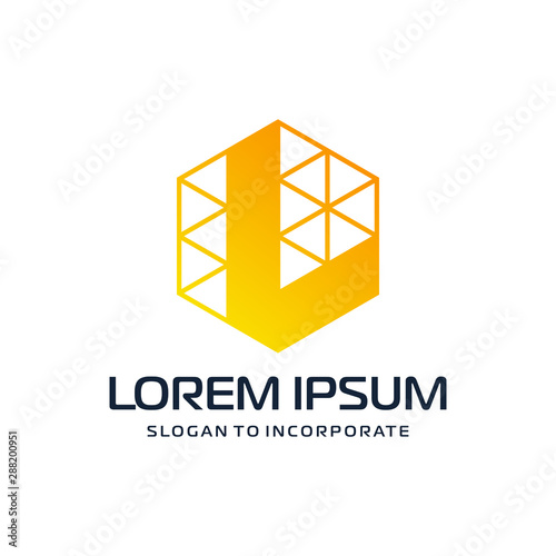 Letter L abstract Logo Template. construction concept. digital technology logo - vector