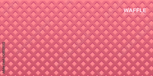 Colorful Wafer texture sweet food background. Ice cream waffle.