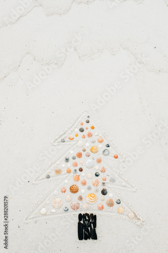 Christmas Drawing on the Beach photo