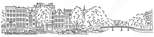 Bright banner flyer sketch inscription Amsterdam.