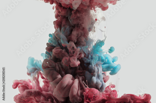 Diffusion of colorful smoke clouds photo